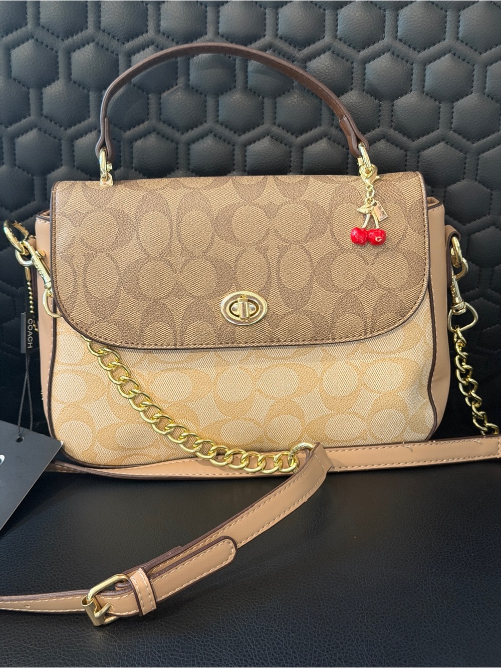 Coach Two-Tone Brown Signature Satchel